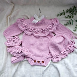 Baby Girl Rompers - Summer Rompers - Rompers Booties and Bonnet Set - Sleeveless Rompers -Pink Baby Dress,Baby Girl Clothes