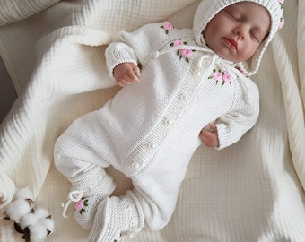 Newborn Baby Girl Homecoming Outfit, Baby Girl Rompers Set, Baby Clothes, Organic Baby Clothes, Coming Home Baby Clothes, Baby Girl Gift