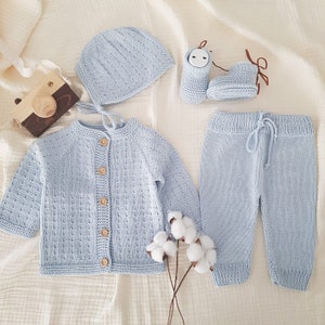 Knit Newborn Baby Outfit, Knitted Baby Hospital Gown, Baby Boy Outfits, Baby Homecoming Baby Outfit
