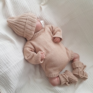 Newborn Coming Home Baby Outfit,Organic Cotton Baby Clothing Set,Knitted Baby Clothes,Unisex Baby Clothing,New Baby Gift