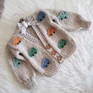 Handmade cardigan, baby boy cardigan, birthday gift, baby shower gift, newborn cardigan