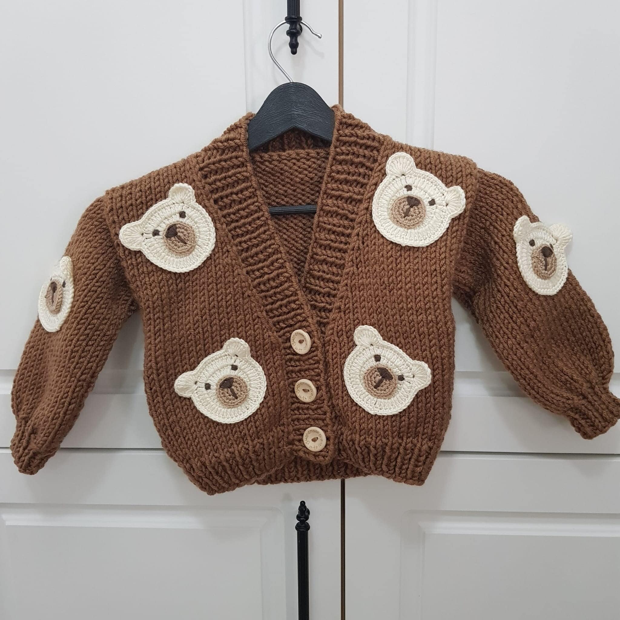 Hand Knitted Teddy Bear Cardigan, Newborn Baby Jacket - Etsy