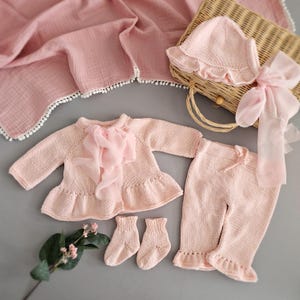 Newborn Baby Girl Coming Home Outfit,Organic Cotton Baby Clothing Set,Newborn Coming Home Outfit,Baby Girl Clothes,