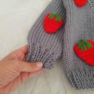 Knitted Handmade Baby Strawberry Cardigan,organic cotton cardigan, unisex baby cardigan, Hand-knit unisex kids, baby/toddler cotton cardigan image 8