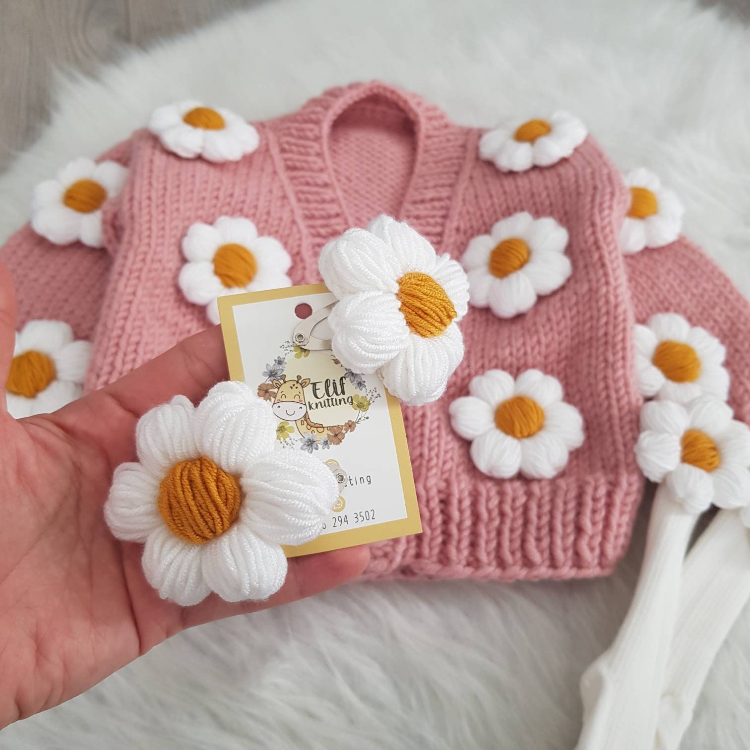 Daisy Powder Cardigan,daisy Cardiga,knit Cardigan,baby Products