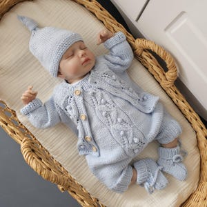 Knitted Newborn Clothes,Coming Home Baby Clothes, Knitted Baby Clothes, Coming Home Hospital Gift,Newborn baby boy coming home outfit