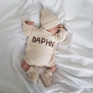 Newborn Coming Home Baby Outfit,Organic Cotton Baby Clothing Set,Knitted Baby Clothes,Unisex Baby Clothing,New Baby Gift
