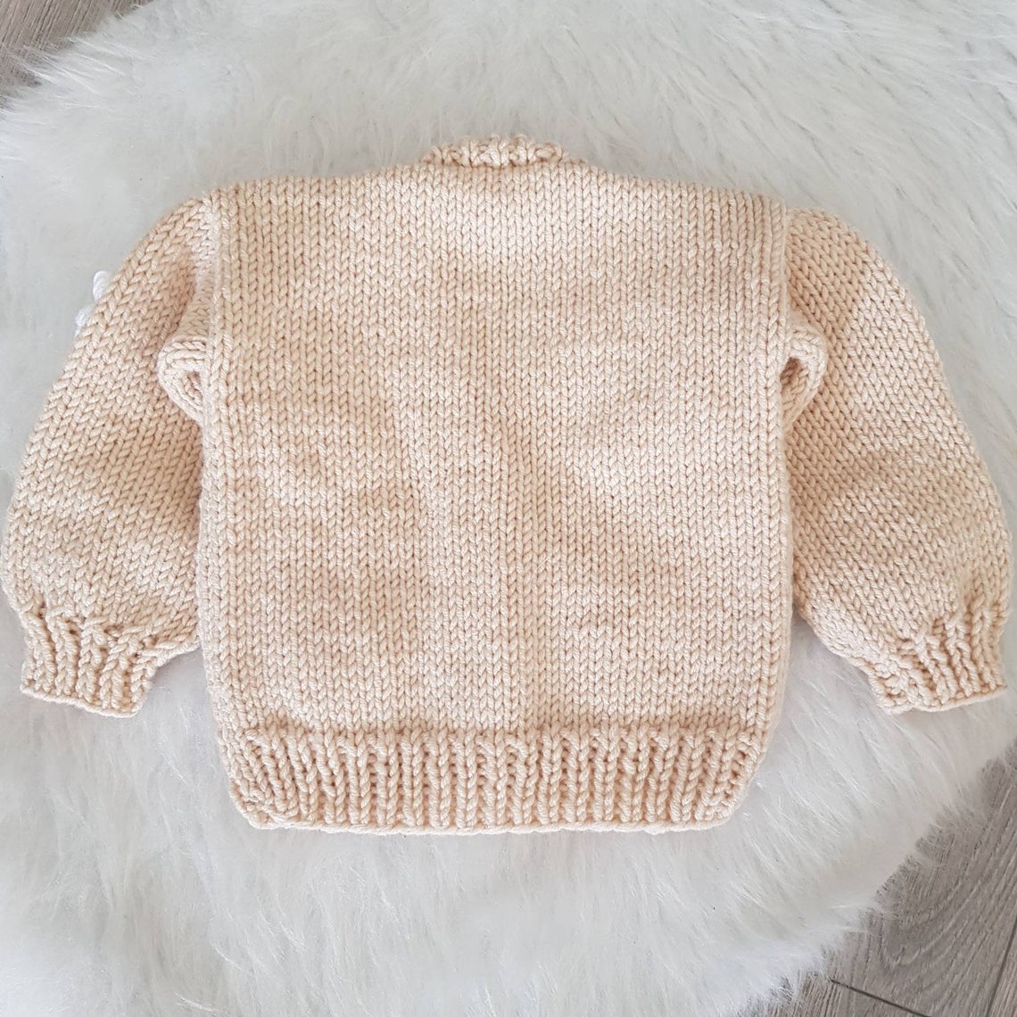 Toddler Embroidered Flower Bear Cardigan