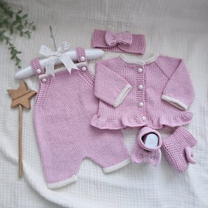 Cotton clothing,Baby girl 4 piece set,Newborn Baby Graduation Dress | Set of 4 Hospital Gowns | unisex Baby Clothing |Knitted Baby Clothing