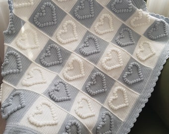 Handmade blanket,knit baby blanket,popcorn crochet blanket,Baby popcorn blanket