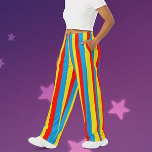 Clowncore Primary Stripes Unisex Wide-Leg Pants