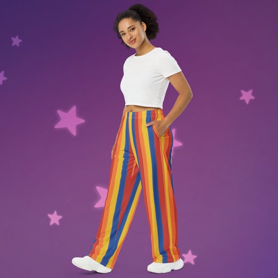 Buy Retro Rainbow Clowncore Unisex Pants Online in India 