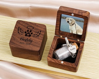 Caja de madera para guardar pelo de mascota, caja personalizada para cenizas de mascota, regalos para recordar a un perro o gato que ha perdido a su mascota, recuerdo conmemorativo de pelo de mascota, regalo de condolencia por una mascota, regalo de recuerdo