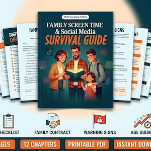 Family Screen Time Contract | Social Media Safety Guide (PDF Download)