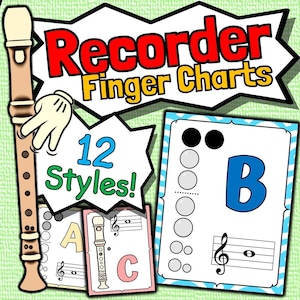 Recorder Fingering Chart Posters