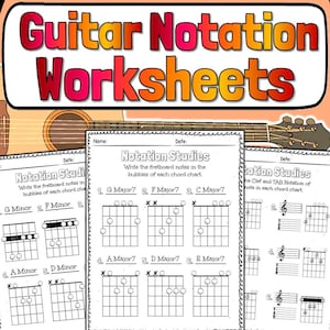 Gitarre Notation Worksheets