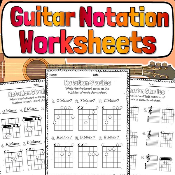 Guitar Notation Worksheets
