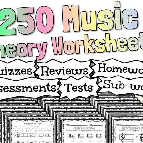250 Music Theory Worksheets Tests Quizzes Homework Reviews - Etsy