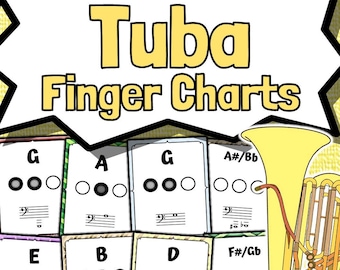 Tuba Fingering Chart Posters