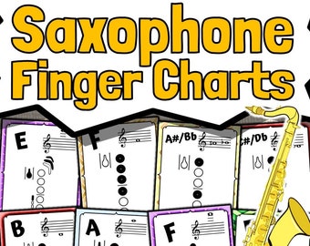 Saxophone Fingering Chart Posters