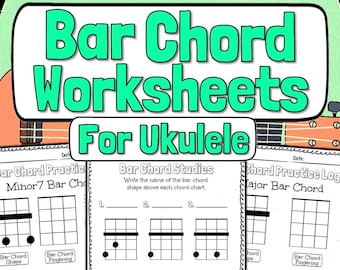 Ukulele Bar Akkorde Worksheets