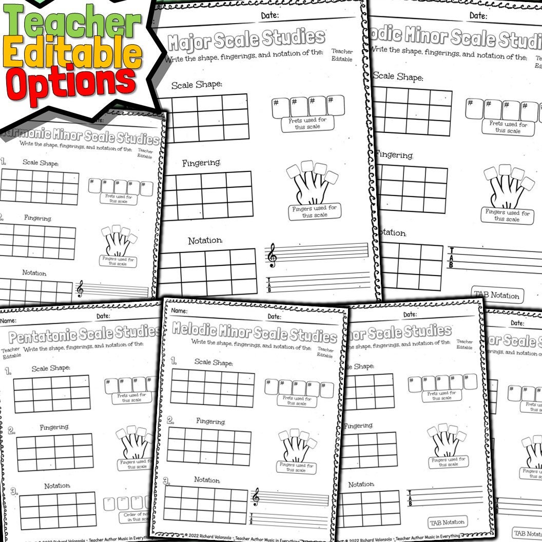 Ukulele Scale Tests Worksheets - Etsy