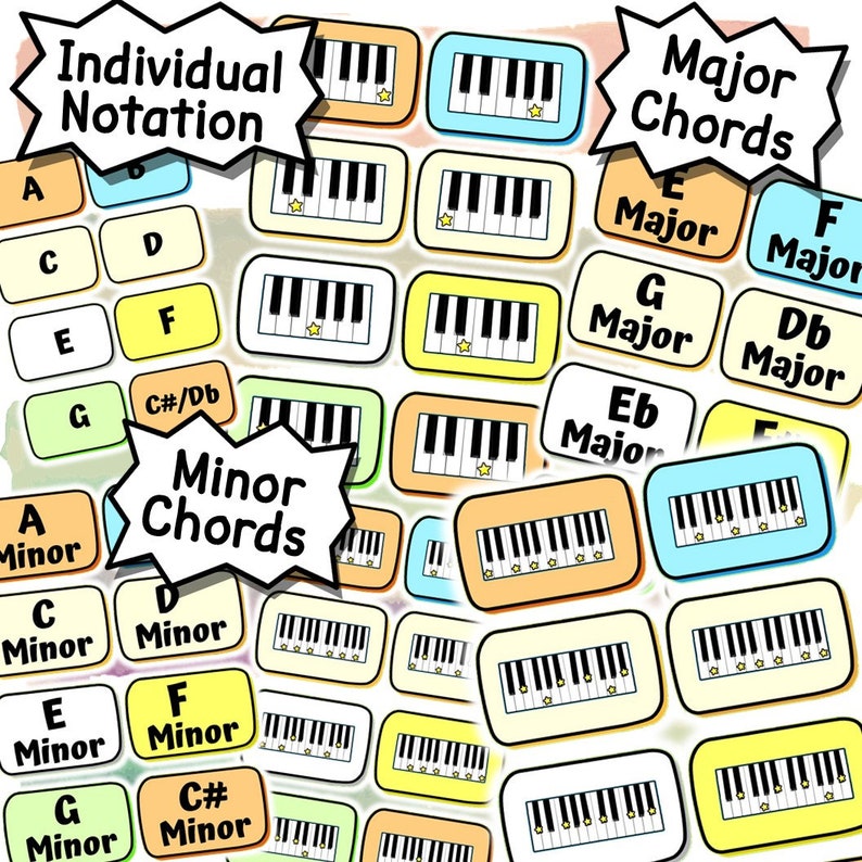Piano Flash Cards Etsy