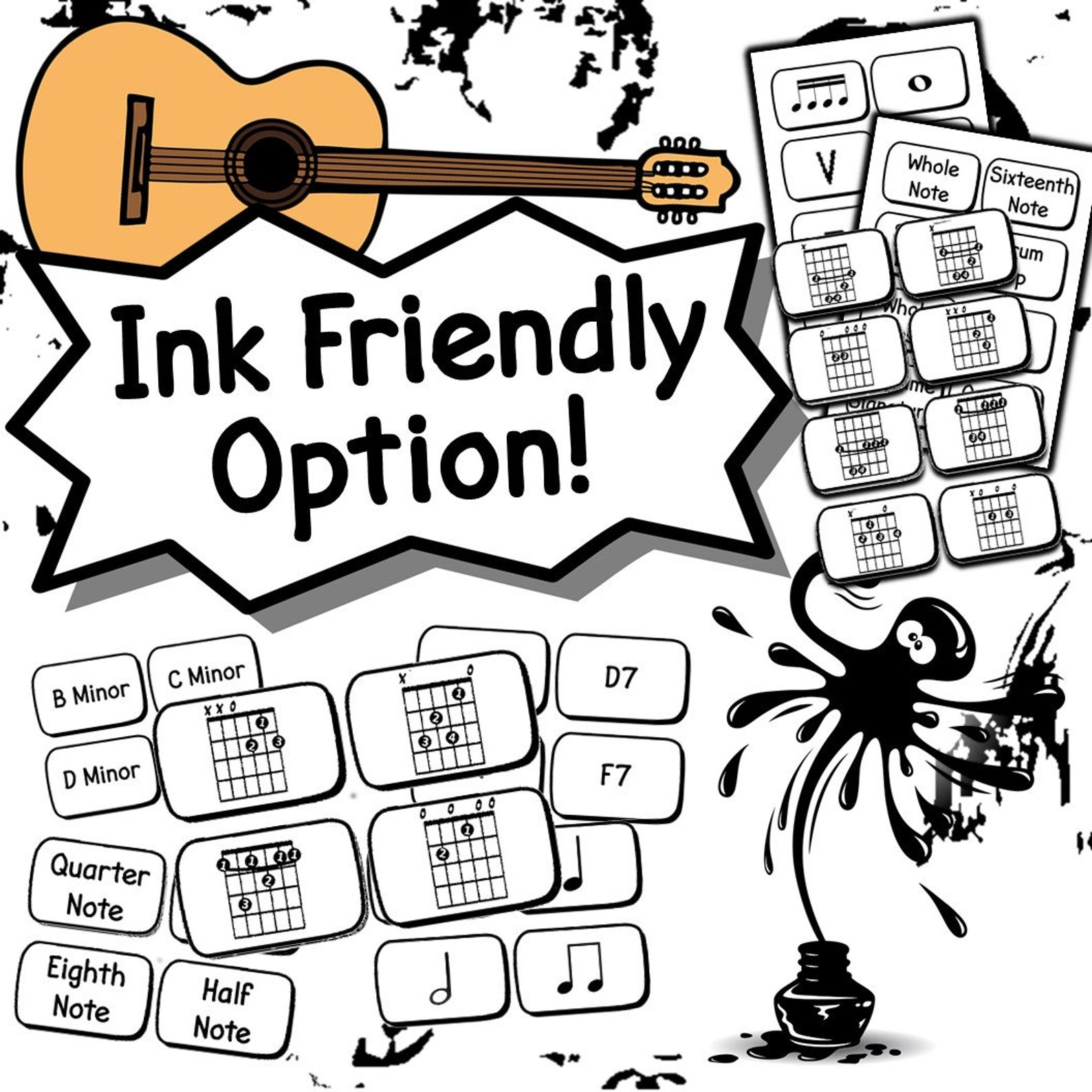 Guitar Flash Cards Etsy