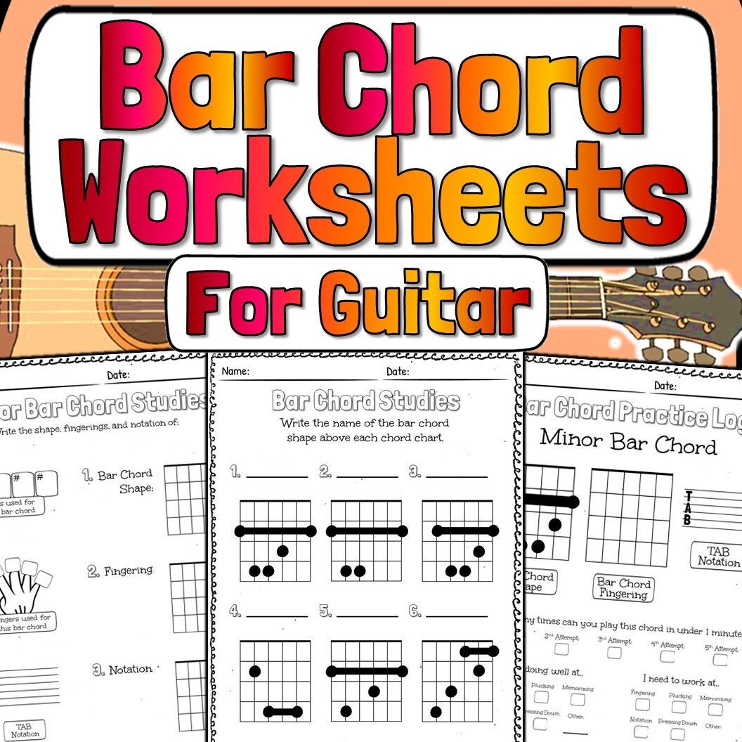Guitar Bar Chords Worksheets - Etsy guitar-bar-chords-worksheets-etsy
