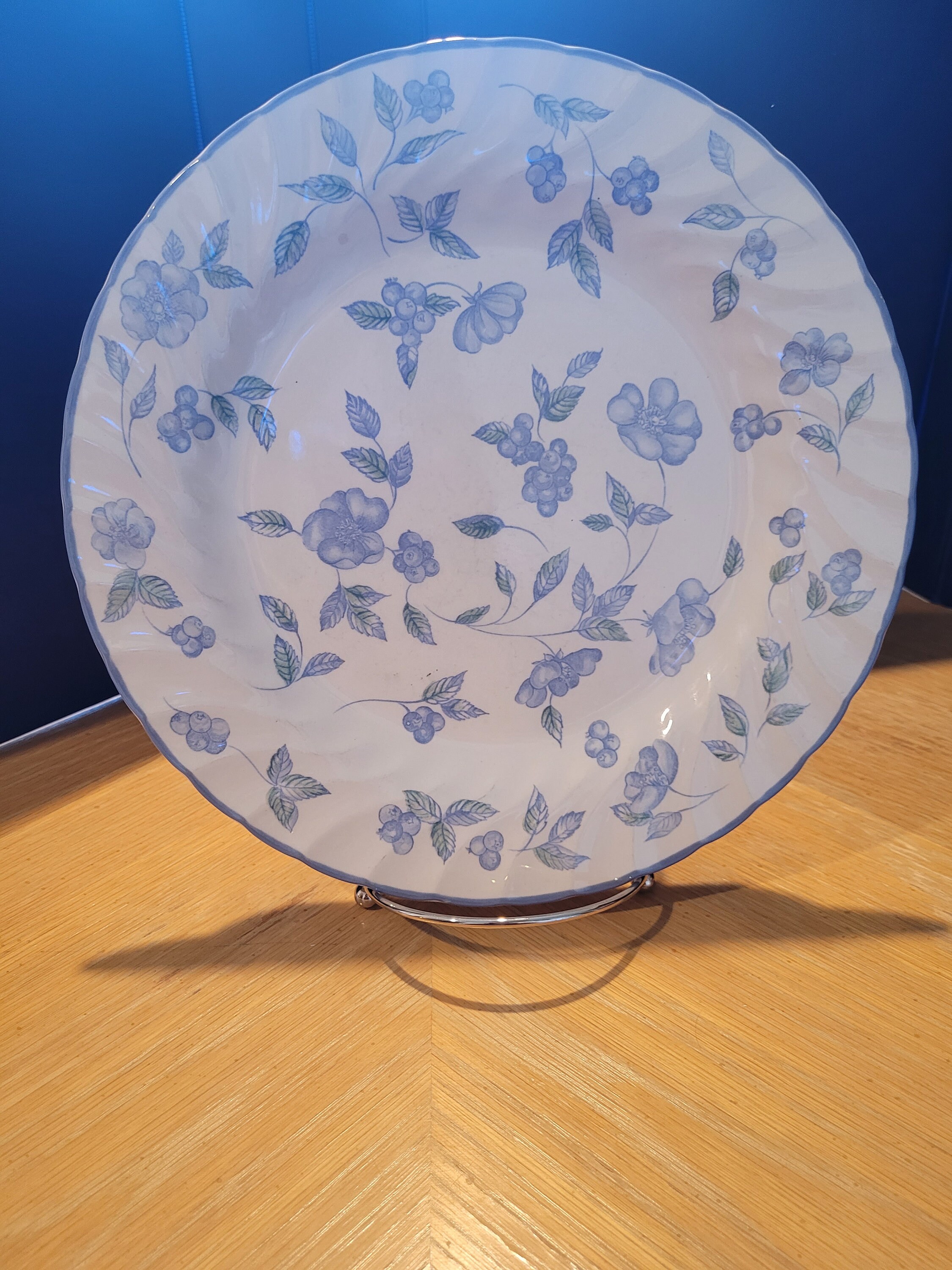 Vintage International Tableworks Blue Swirl Dinner Plate Made Etsy