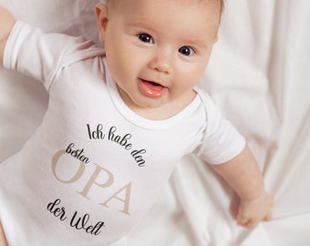 Opa Geschenk Bester Opa Baby Body| Baby Bekleidung| Baby Geschenk "Ich habe den besten Opa der Welt" Baby Body mit Lustiger Spruch.