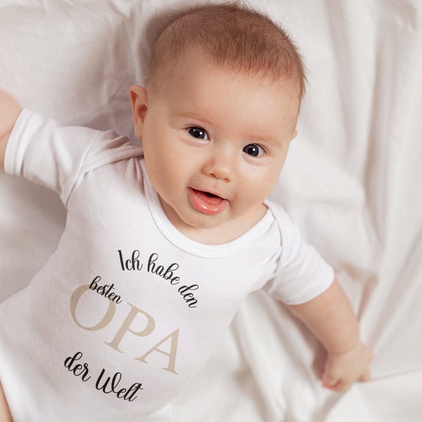 Opa Geschenk Bester Opa Baby Body| Baby Bekleidung| Baby Geschenk "Ich habe den besten Opa der Welt" Baby Body mit Lustiger Spruch.