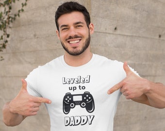Papa to Be Tshirt Vater Shirt Leveled up To Daddy Shirt Papa Geschenk Du Wirst Papa T-Shirt Vater Witzig Papatobe Shirt Dadtobe Geschenkidee