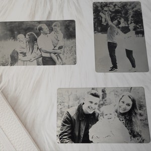 Metallkarte mit Foto-Gravur: Praktisches Kreditkartenformat für die Geldbörse.Personalisierte Fotokarte.Papa Geschenk.Mama Geschenkidee.