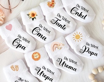 Calcetines de Bebé para Anuncio de Embarazo.Calcetín Serás Papá.Calcetín de Bebé Anuncio de Embarazo.Regalo Familiar.Anuncio de Bebé 2025.