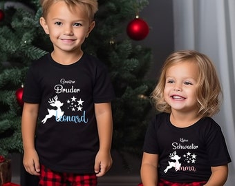 Christmas Personalized Sibling Matching Shirts & Rompers.Partner Look Big Sister,Little Sister Christmas Outfit 2023.