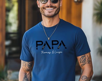 Personalized Dad T-Shirt – With children's names & birth years. Father's Day gift. Shirt for new dads. Birthday gift idea.