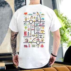 Papa-Spielshirt mit Straßenkarte–Perfekt für gemeinsame Spielzeit.Geschenk für Väter zum Geburtstag oder Vatertag.Papa Geschenkidee.