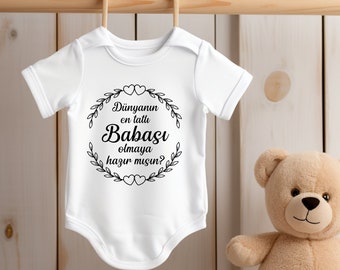 Baby Body Baba OLACAKSIN BabyBody Schwangerschaft verkünden Baby 2023 Bebek Geliyor Du Wirst Papa Türkisch Baby Ankündigung Liebe im Bauch