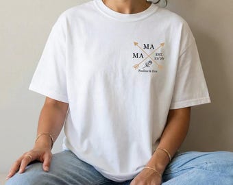 Personalized Mom T-shirt with children's names and birth years, Mother's Day gift for mom, personalized women's shirt for mom's birthday