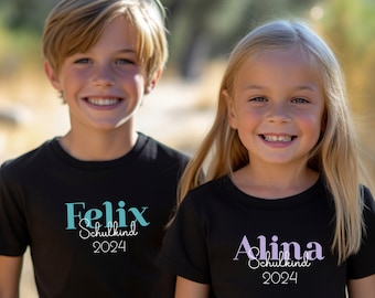 Personalized schoolchild 2025 T-shirt:Celebrate the school year!Schoolchild T-shirt.T-shirt for school enrollment schoolchild with name.First day of school.
