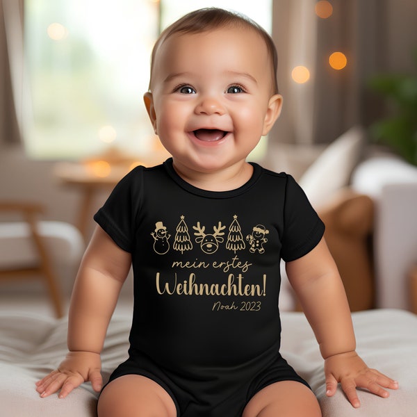 Baby romper for a magical first Christmas!My first Christmas baby bodysuit bodysuit.Christmas outfit Baby.My First Christmas 2023.