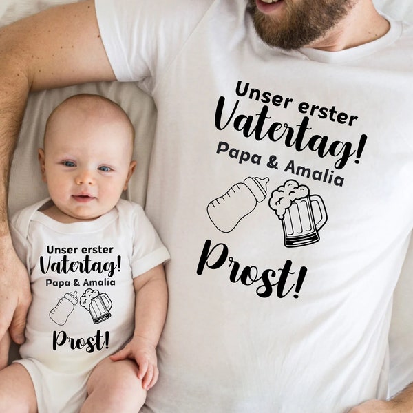 Erster Vatertag Duo:Passendes Set für Papa & Baby!Vatertagsgeschenk.Vatertag 2024 Geschenidee.Vater und Kind Partnerlook.Geschenk Vatertag.