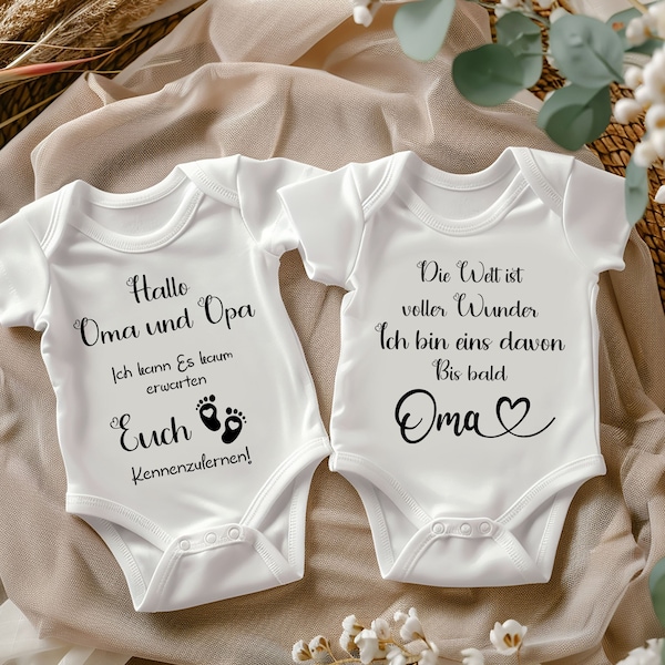 Pregnancy announcement bodysuit. Hello grandma and grandpa bodysuit. Pregnancy announcement bodysuit. You're going to be grandma and grandpa bodysuit.