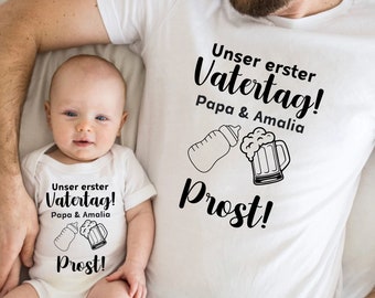 Erster Vatertag Duo:Passendes Set für Papa & Baby!Vatertagsgeschenk.Vatertag 2024 Geschenidee.Vater und Kind Partnerlook.Geschenk Vatertag.