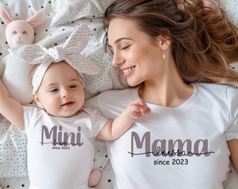 Mama & Ich:Übereinstimmende Momente.Mama und Baby Geschenkidee.Muttertagsgeschenke.Partnerlook Mutter und Kind.Familienoutfit.Mama Mini Set.