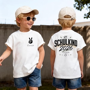 First Day of School 2026 Personalized T-Shirt, Kids Shirt with Name, Back to School Gift, First Day of School Outfit, I'm a Schoolchild image 6