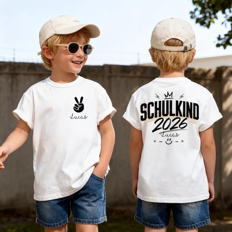 First Day of School 2026 Personalized T-Shirt, Kids Shirt with Name, Back to School Gift, First Day of School Outfit, I'm a Schoolchild image 6