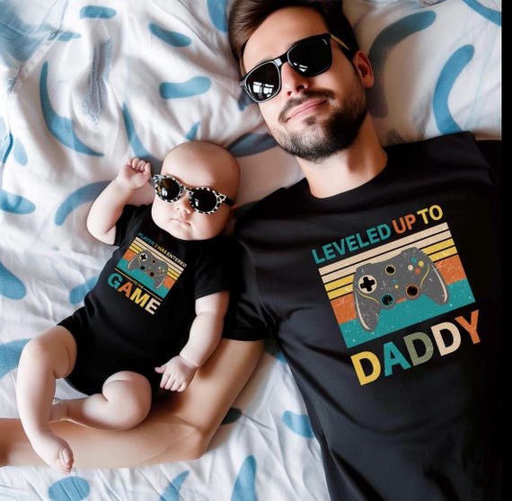 I Leveled Up To Daddy!, New Parent Gamer T-Shirt. I Leveled Up To Daddy!, New Parent Gamer T-Shirt.