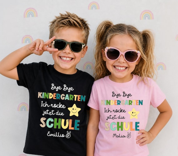 Schulkind T-Shirt individuell – Erster Schultag – Einschulungsgeschenk.Personalisiertes T-Shirt zum Schulanfang – Einschulung Geschenk.